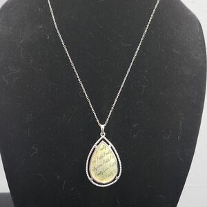Hand made eternal faith tear drop necklace